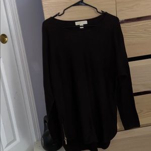 Michael Kors Brown Side Zipper Sweater